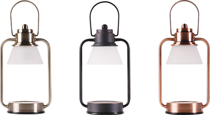 Elektrische Mini-Kerzenwärmer-Laterne mit Glasschirm